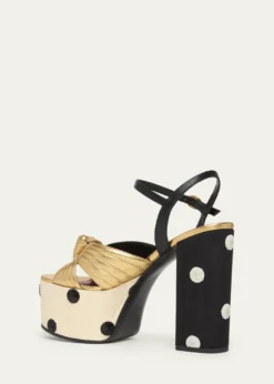 Valentino Garavani125mm VLogo Crasher Sequined Polka Dot Leather Platform Sandals