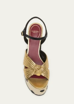 Valentino Garavani125mm VLogo Crasher Sequined Polka Dot Leather Platform Sandals