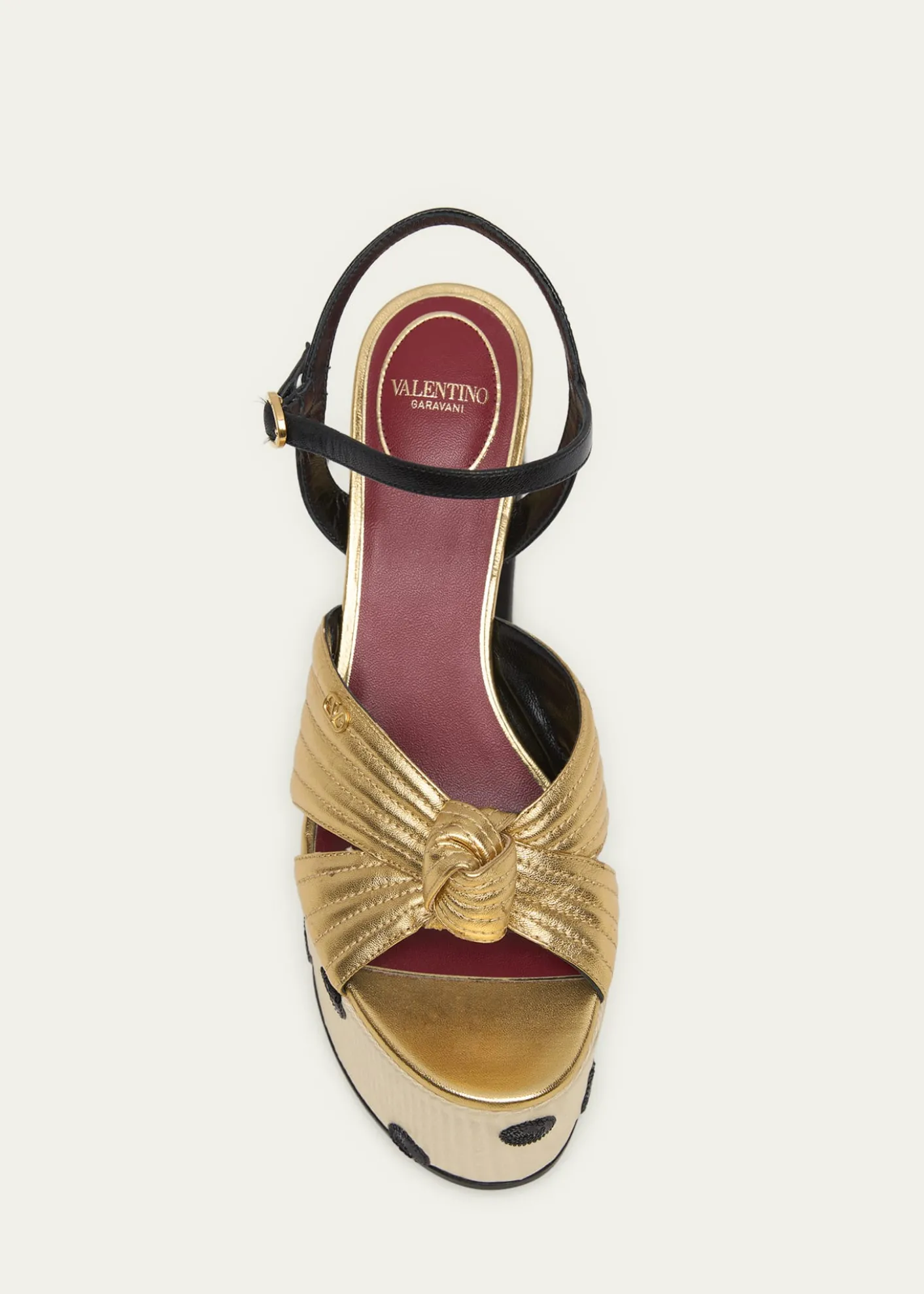 Valentino Garavani125mm VLogo Crasher Sequined Polka Dot Leather Platform Sandals