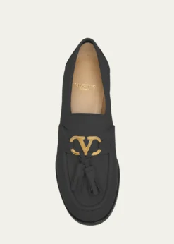 Valentino Garavani60mm VLogo Signature Leather Block-Heel Penny Loafers