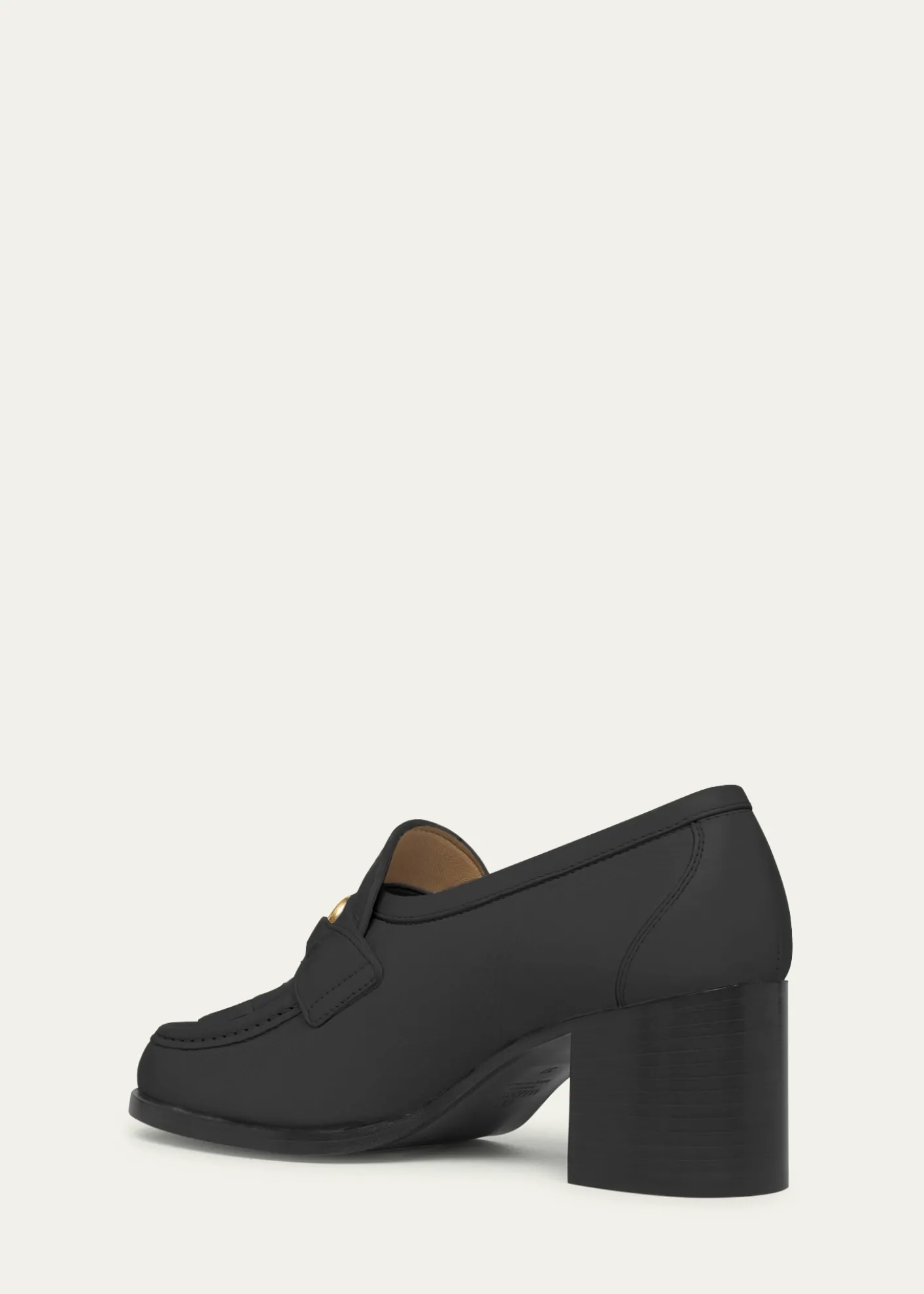 Valentino Garavani60mm VLogo Signature Leather Block-Heel Penny Loafers