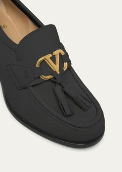 Valentino Garavani60mm VLogo Signature Leather Block-Heel Penny Loafers