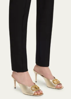 Valentino Garavani80mm VLogo Signature Metallic Leather Mule Pumps