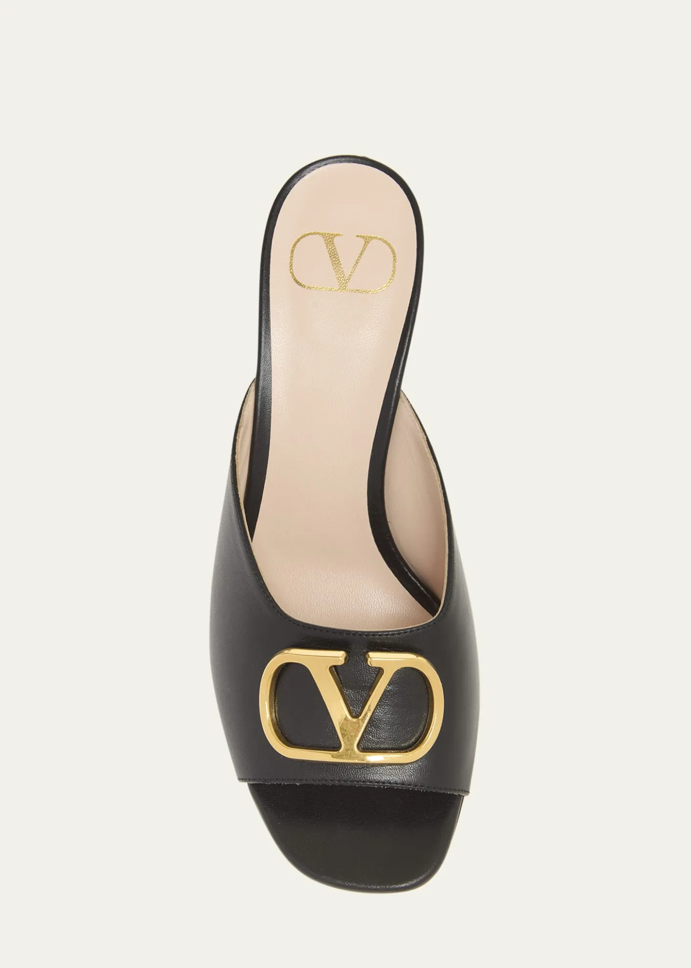 Valentino Garavani80mm VLogo Signature Leather Mule Pumps