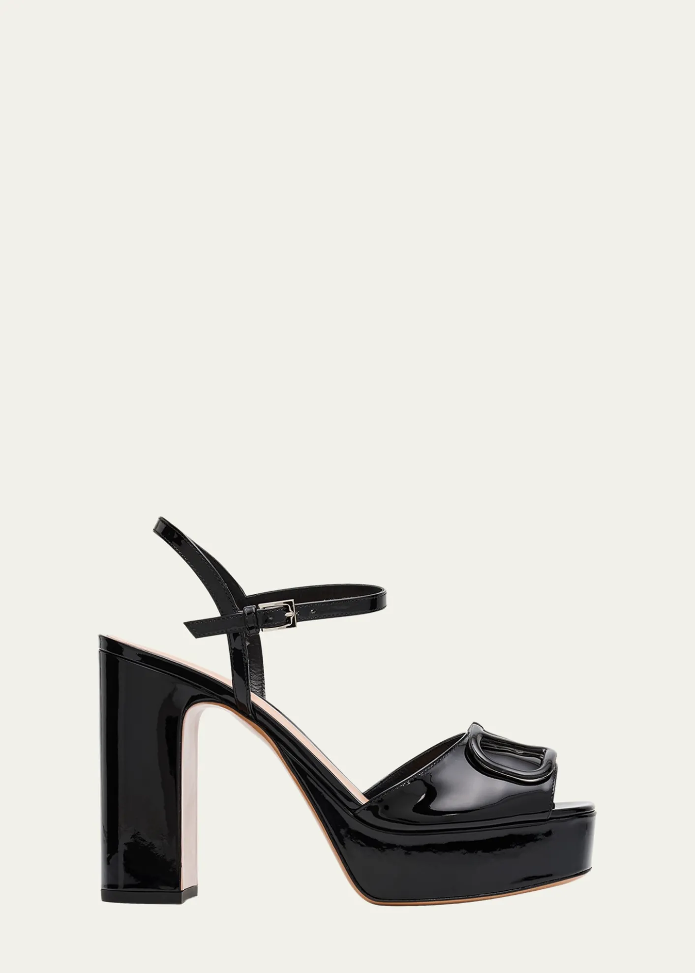 Valentino Garavani115mm VLogo Signature Patent Leather Platform Sandals