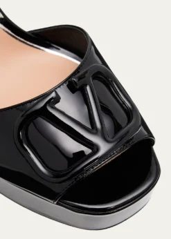 Valentino Garavani115mm VLogo Signature Patent Leather Platform Sandals