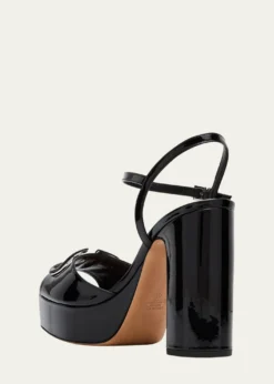 Valentino Garavani115mm VLogo Signature Patent Leather Platform Sandals
