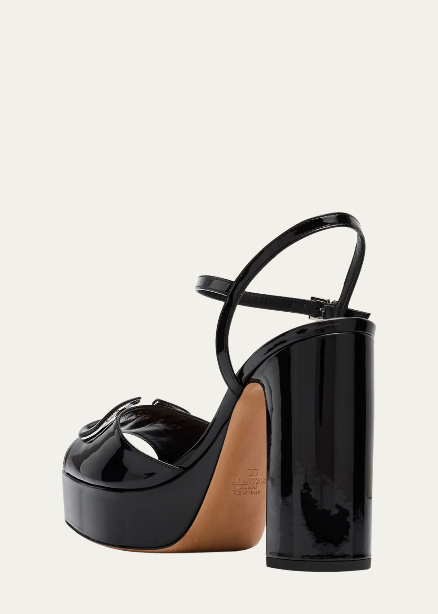 Valentino Garavani115mm VLogo Signature Patent Leather Platform Sandals