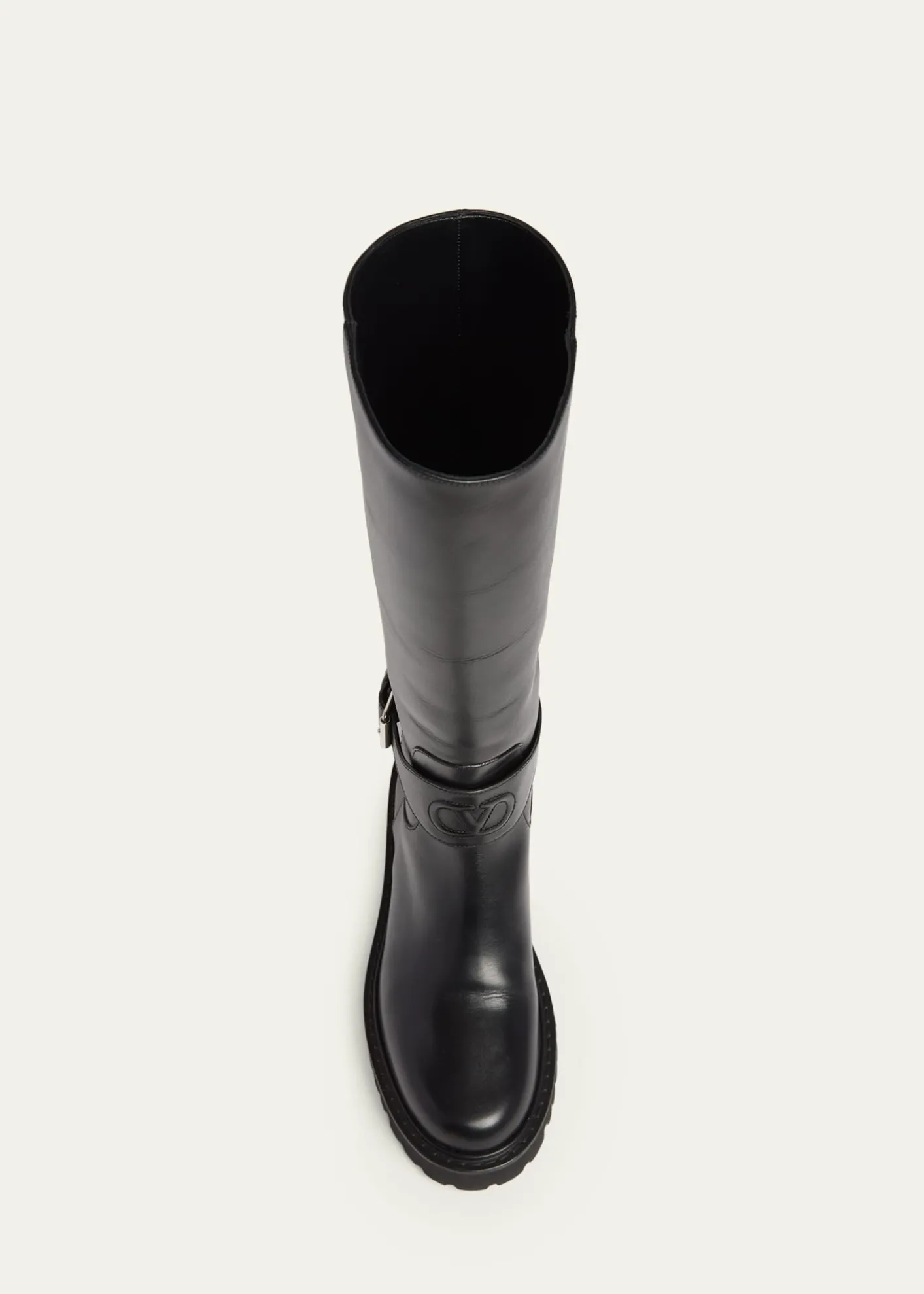 Valentino Garavani40mm VLogo Signature Leather Riding Boots