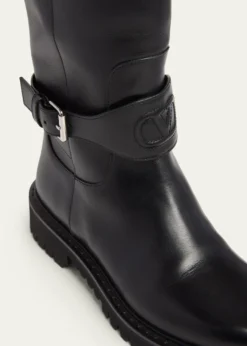 Valentino Garavani40mm VLogo Signature Leather Riding Boots