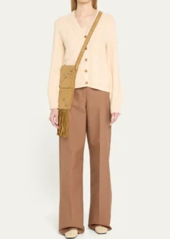 Valentino GaravaniNellcote Fringe Stud Suede Crossbody Bag