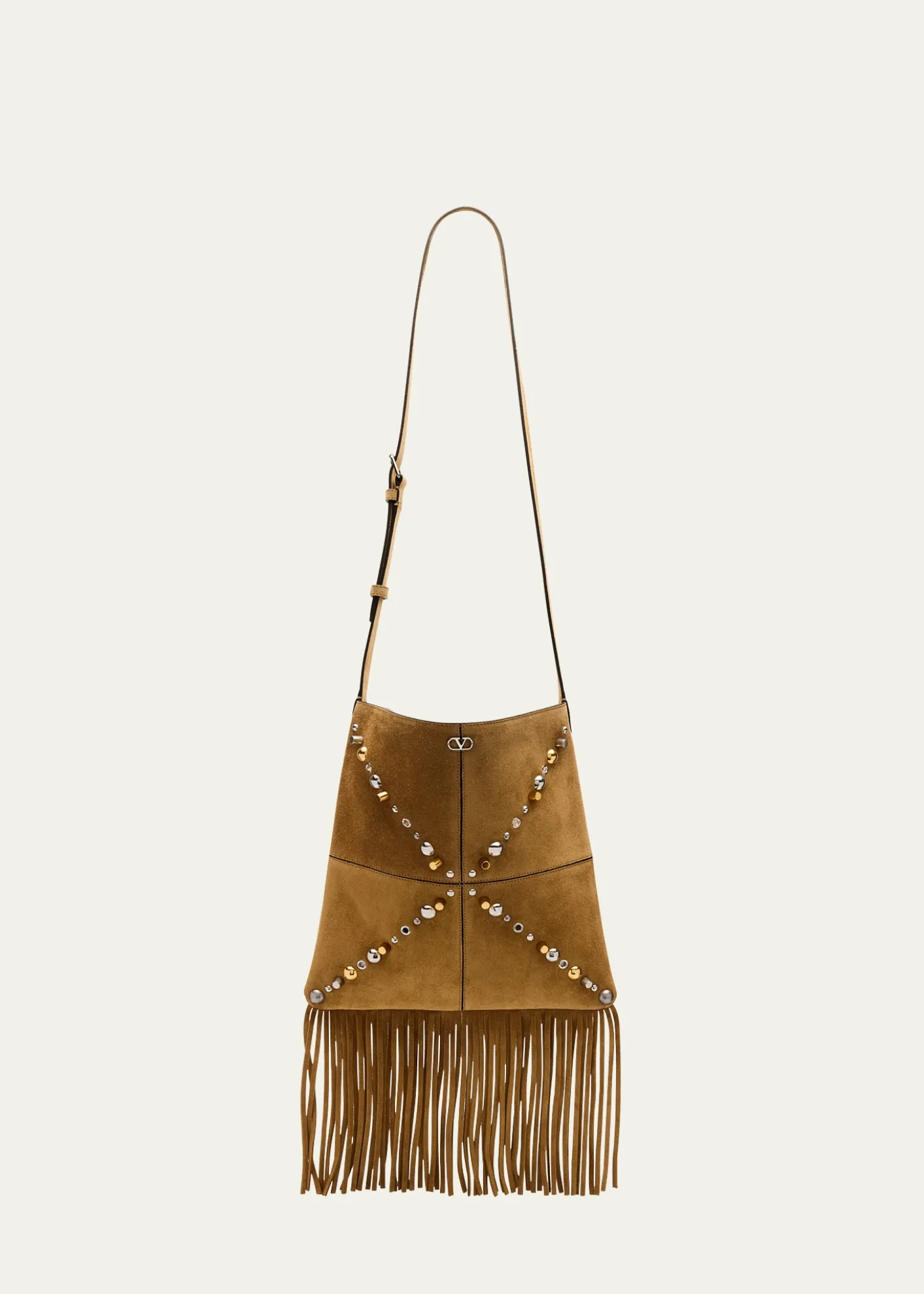 Valentino GaravaniNellcote Fringe Stud Suede Crossbody Bag