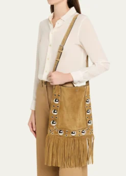 Valentino GaravaniNellcote Studded Fringe Suede Crossbody Bag