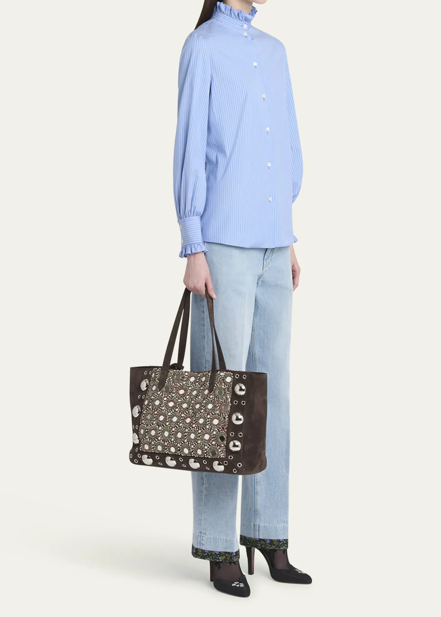 Valentino GaravaniNellcote Mirrored Suede Tote Bag