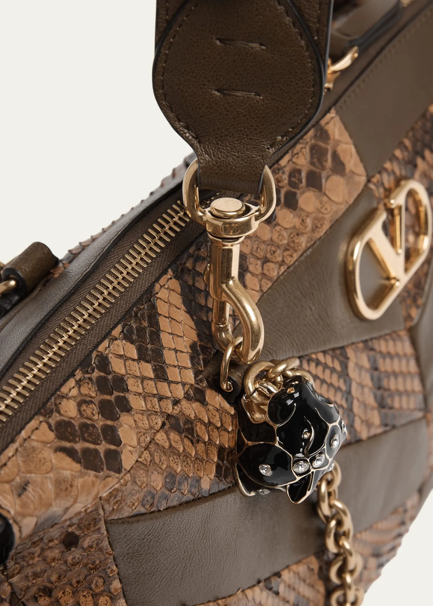 Valentino GaravaniPanthea Medium Patchwork Chevron Shoulder Bag
