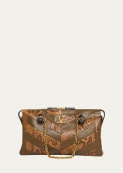 Valentino GaravaniPanthea Medium Patchwork Chevron Shoulder Bag