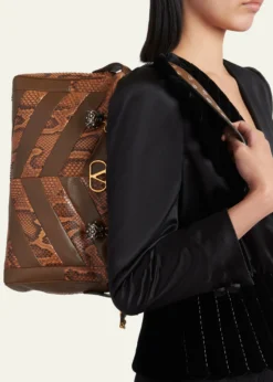 Valentino GaravaniPanthea Medium Patchwork Chevron Shoulder Bag