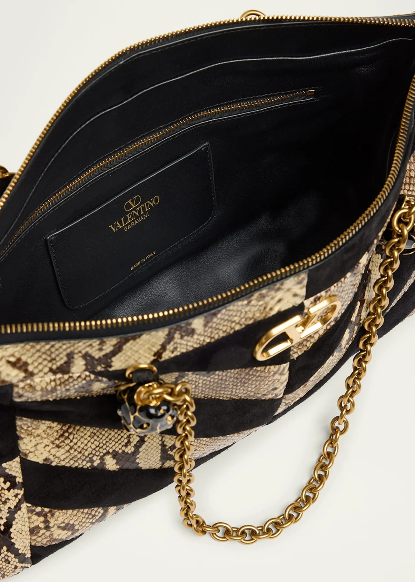 Valentino GaravaniPanthea Medium Patchwork Chevron Shoulder Bag