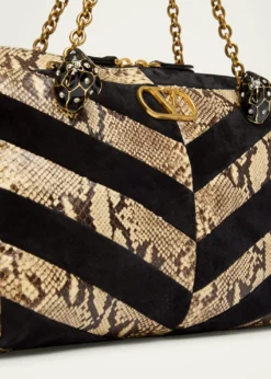 Valentino GaravaniPanthea Medium Patchwork Chevron Shoulder Bag