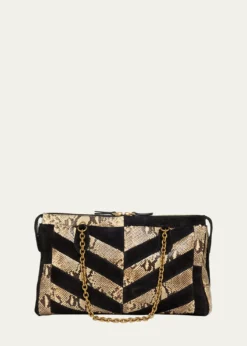 Valentino GaravaniPanthea Medium Patchwork Chevron Shoulder Bag