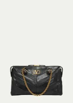 Valentino GaravaniPanthea Medium Patchwork Chevron Shoulder Bag