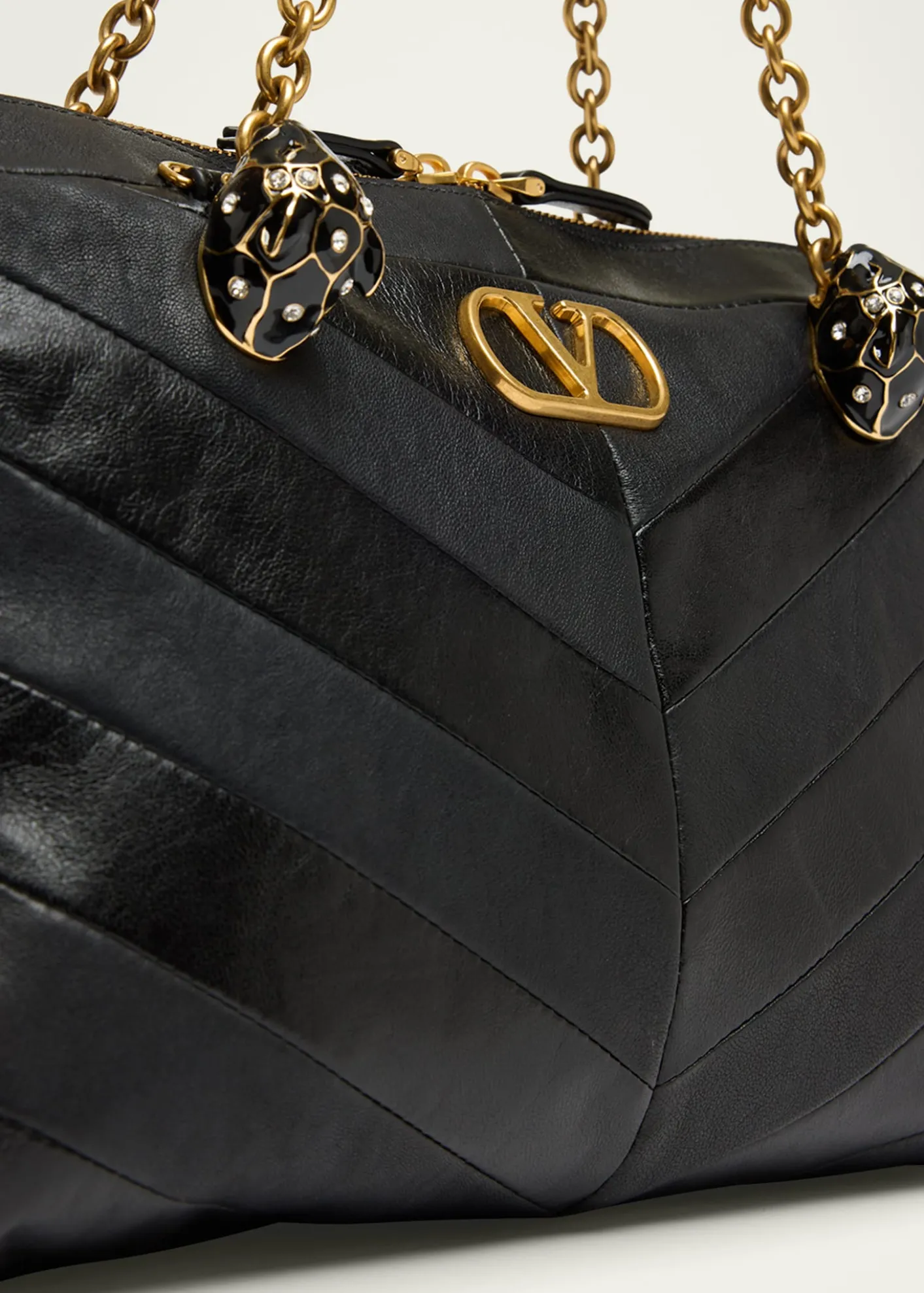 Valentino GaravaniPanthea Medium Patchwork Chevron Shoulder Bag