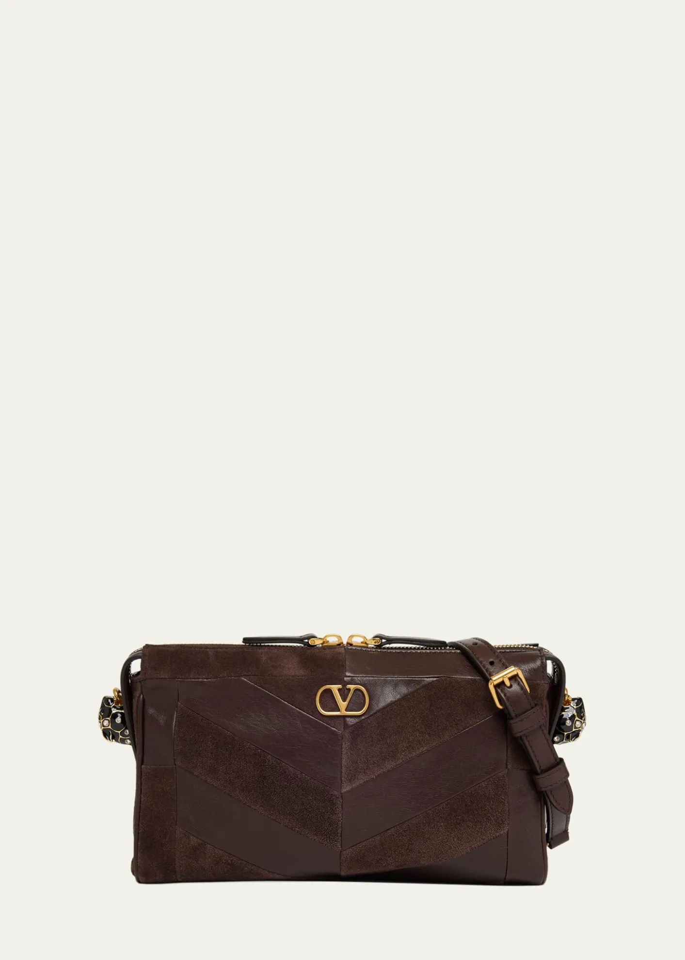 Valentino GaravaniPanthea Small Patchwork Chevron Shoulder Bag