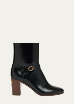 Valentino GaravaniPattie Leather Buckle Ankle Boots
