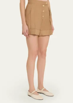 Valentino GaravaniPleated Linen Tailored Shorts