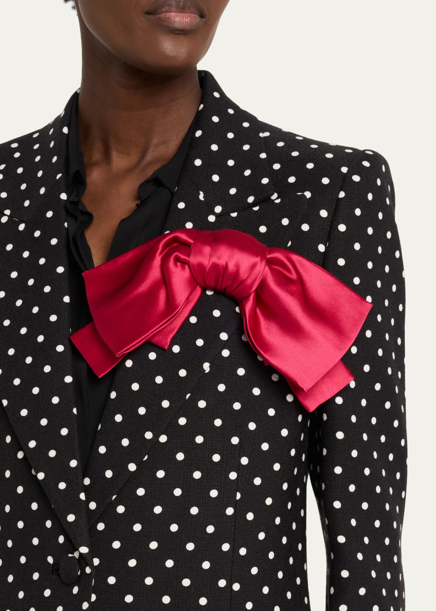 Valentino GaravaniPolka Dot Blazer With Bow