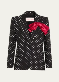 Valentino GaravaniPolka Dot Blazer With Bow
