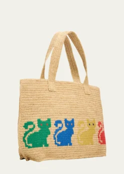 Valentino GaravaniRaffiachat Large Embroidered Tote Bag