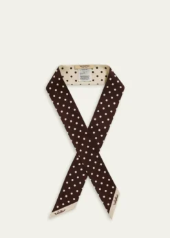 Valentino GaravaniReversible Silk Twill Skinny Scarf