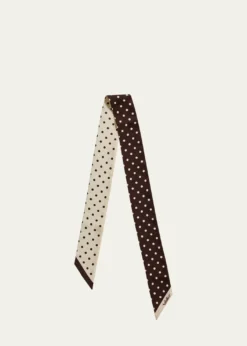 Valentino GaravaniReversible Silk Twill Skinny Scarf