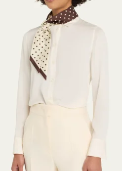 Valentino GaravaniReversible Silk Twill Skinny Scarf