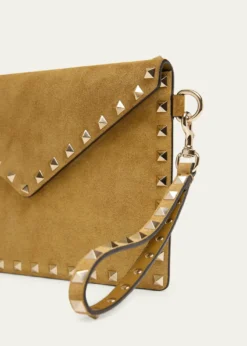 Valentino GaravaniRockstud Suede Wristlet Pouch Bag