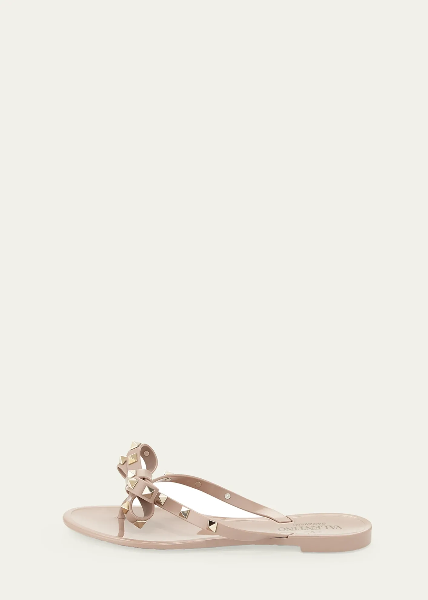 Valentino GaravaniRockstud PVC Flat Thong Sandals