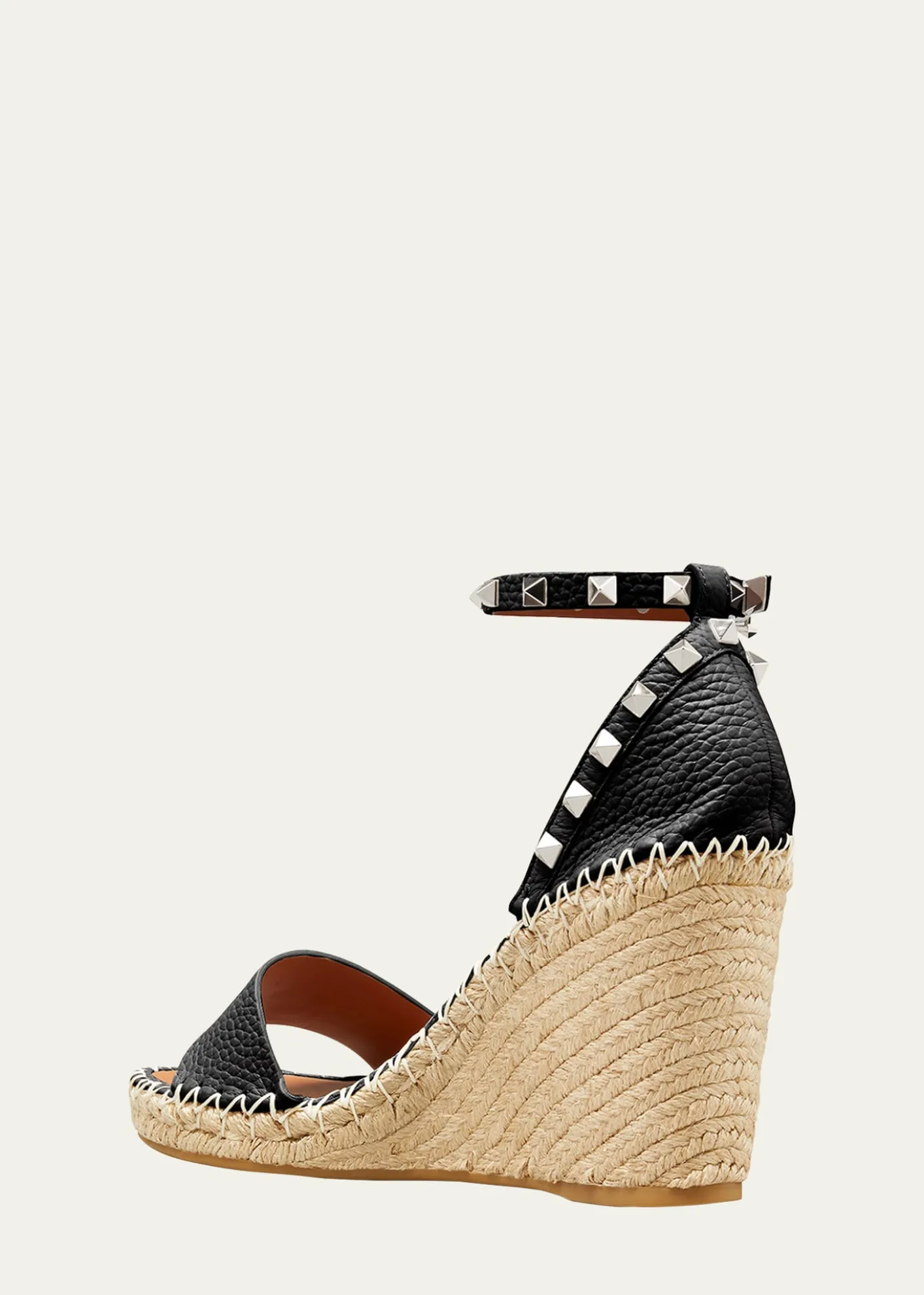 Valentino GaravaniRockstud Double Espadrille Wedge Sandals