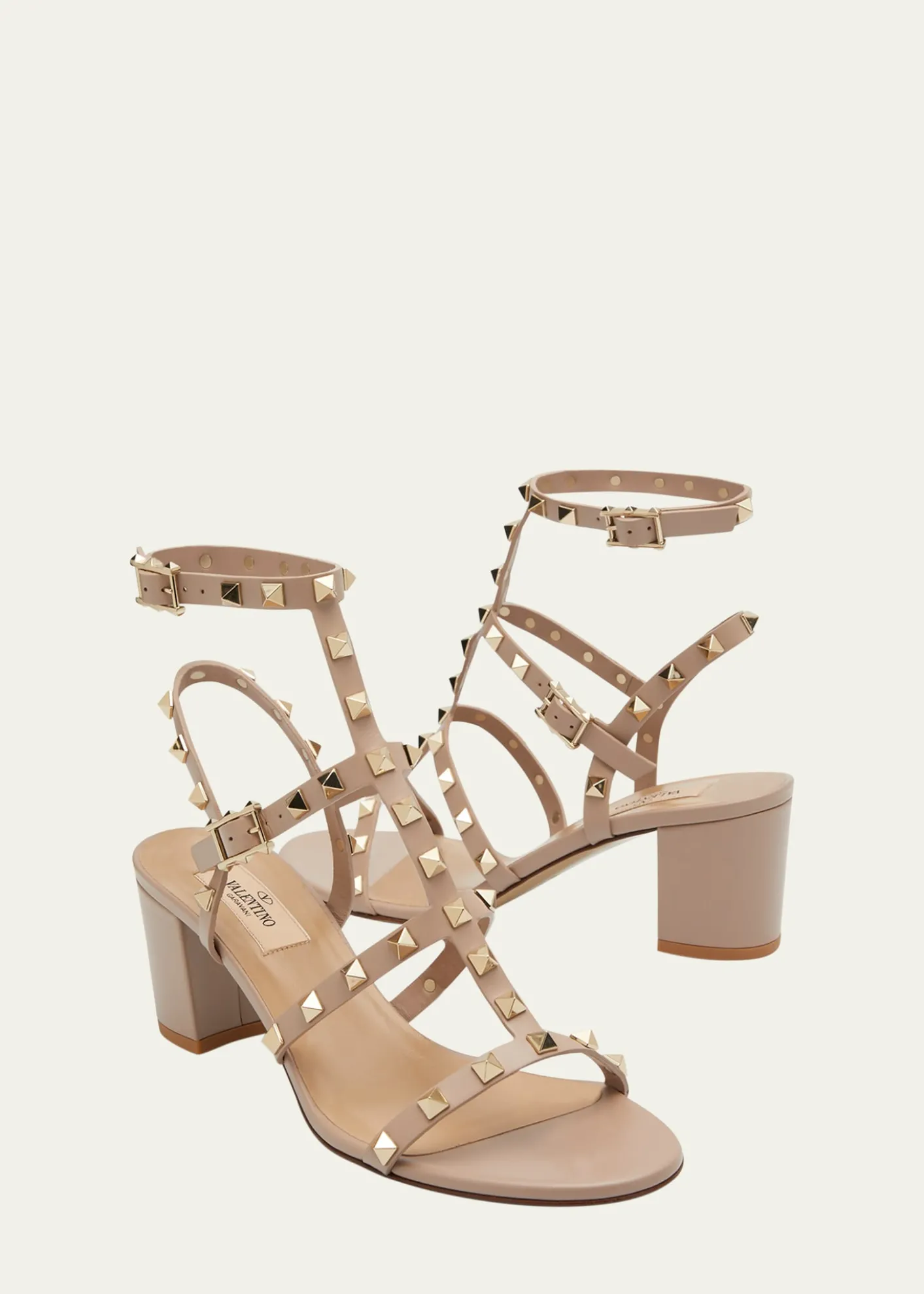Valentino GaravaniRockstud Leather 60mm City Sandals