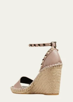 Valentino GaravaniRockstud Double Espadrille Wedge Sandals