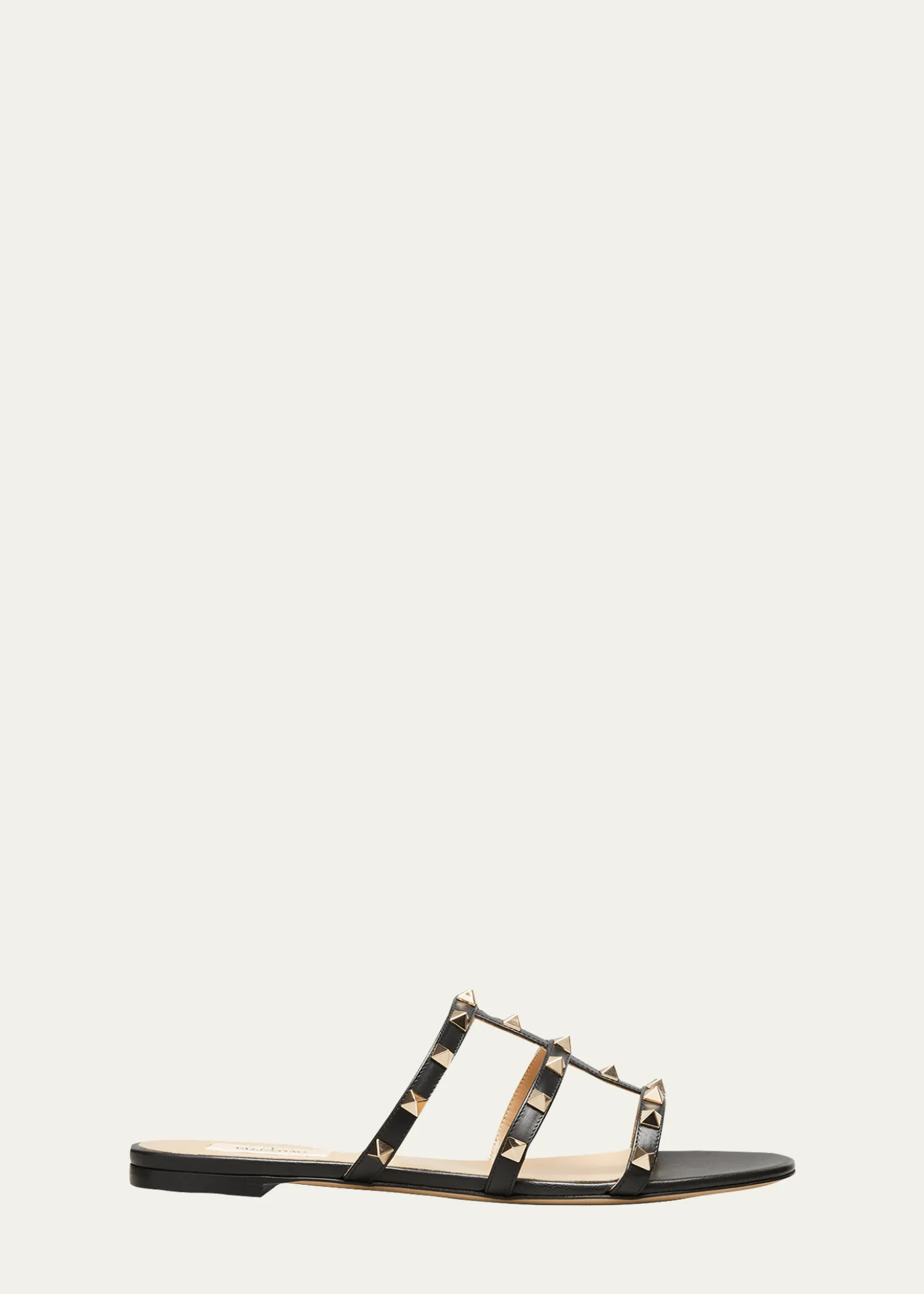 Valentino GaravaniRockstud Caged Flat Slide Sandals