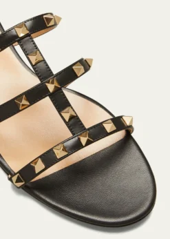 Valentino GaravaniRockstud Caged Flat Slide Sandals