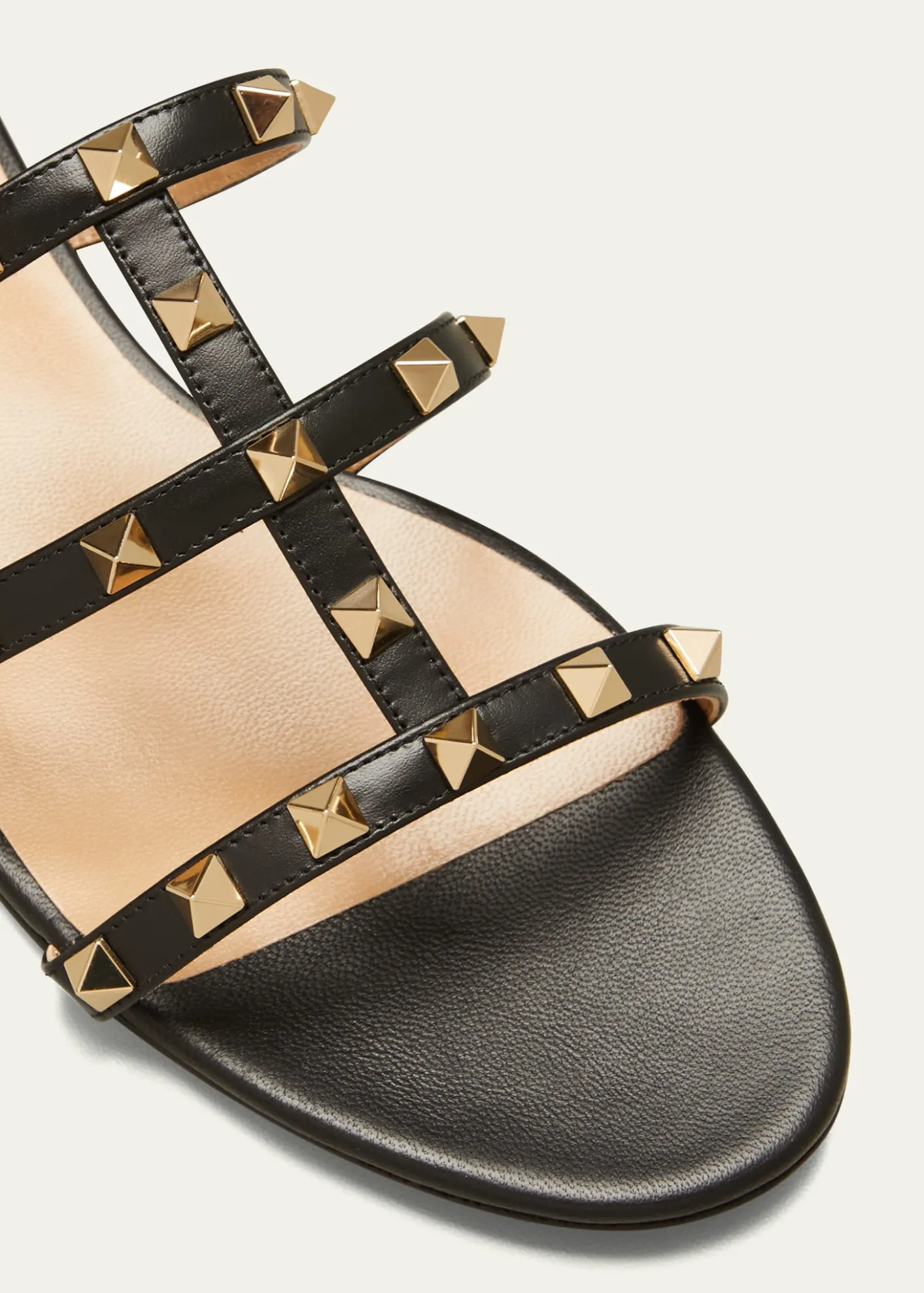 Valentino GaravaniRockstud Caged Flat Slide Sandals