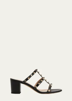 Valentino GaravaniRockstud Caged 60mm Slide Sandals