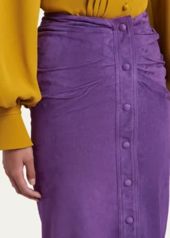 Valentino GaravaniRuched Suede Skirt
