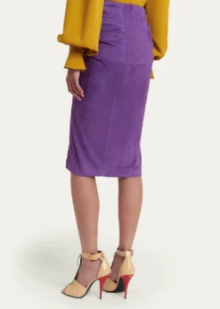 Valentino GaravaniRuched Suede Skirt