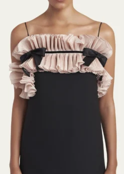Valentino GaravaniRuffle Bow Sleeveless Mini Dress