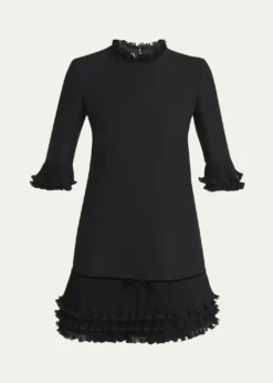 Valentino GaravaniRuffle Silk Crepe Mini Dress