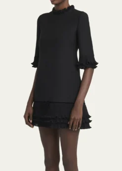 Valentino GaravaniRuffle Silk Crepe Mini Dress