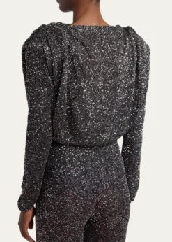 Valentino GaravaniSequined Dolman-Sleeve Sweater
